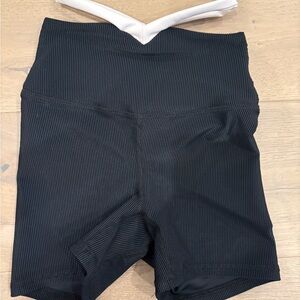 Girls five dance wear Black Ribbed Shorts